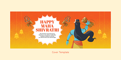 Happy maha shivratri festival on a cover page template