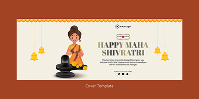 Happy maha shivratri festival on the cover page template