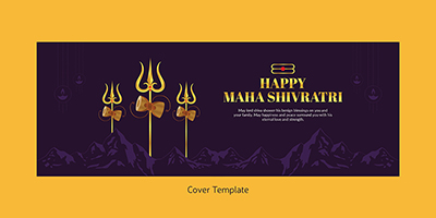 Happy maha shivratri festival with the cover page template