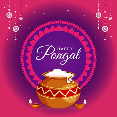 Happy pongal festival on the banner template