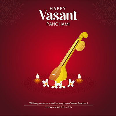 Happy vasant panchami template design