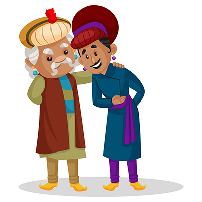King Akbar is appreciating Birbal