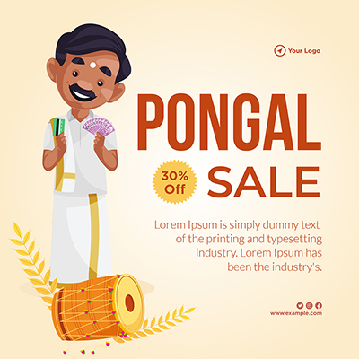 Pongal festival sale banner template design