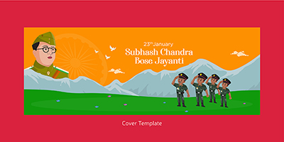 Subhash chandra bose jayanti cover design template