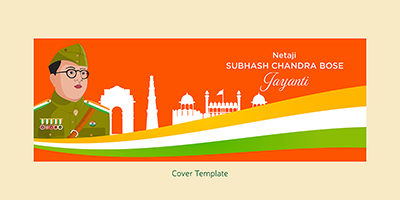 Subhash chandra bose jayanti cover template design