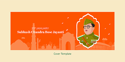 Subhash chandra bose jayanti on cover template