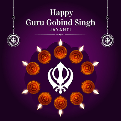 Template banner for happy guru gobind singh jayanti
