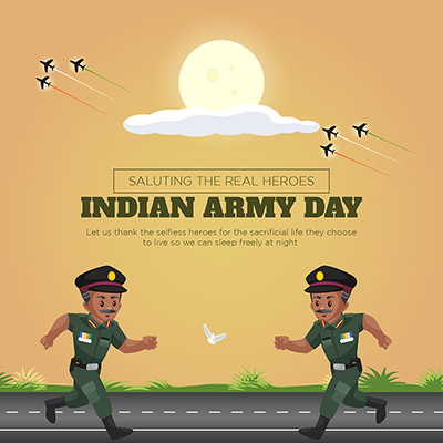 Template banner for indian army day