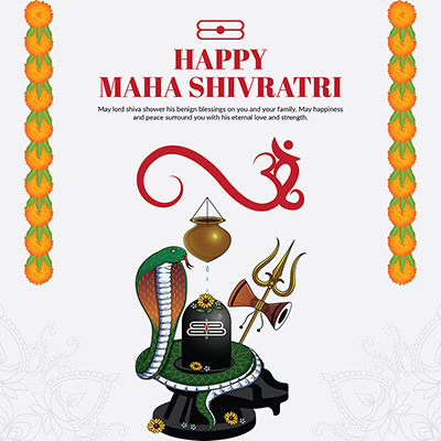 Template banner with a happy maha shivratri design