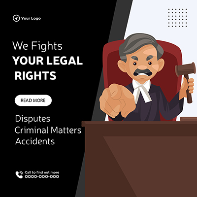 We fight for your legal rights template banner design