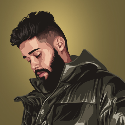 AP Dhillon Punjabi Singer And Songwriter Vector Illustration