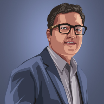 Ashneer Grover Managing Director of Bharat Pe Vector Illustration