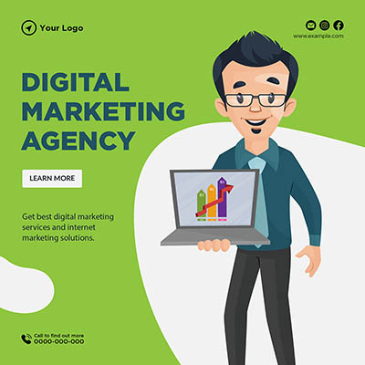 Banner of digital marketing agency template design