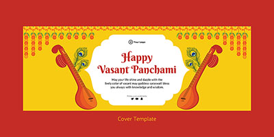 Cover page template happy vasant panchami festival
