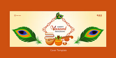 Cover page template of the happy vasant panchami
