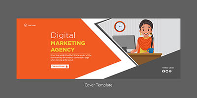 Digital marketing agency with facebook cover template