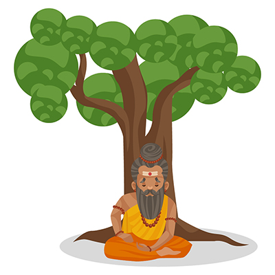 Dronacharya is sitting under a tree