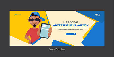 Facebook cover template of creative advertisement agency