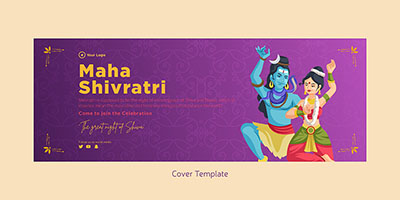 Flat cover template for maha shivratri festival