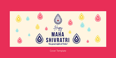 Happy maha shivratri flat cover template design