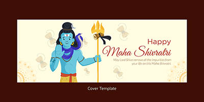 Happy maha shivratri wishing card coverpage template