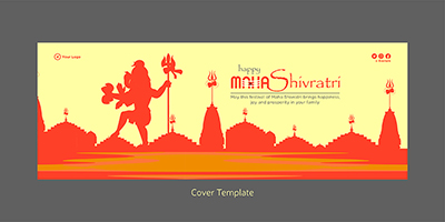 Happy maha shivratri wishing card on cover template
