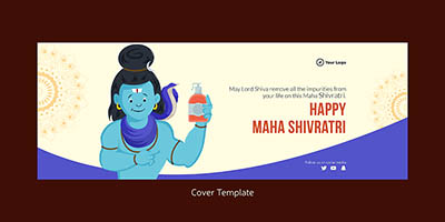 Happy maha shivratri wishing card on the cover page template