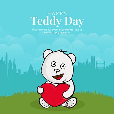 Happy teddy day template banner Happy teddy day template banner