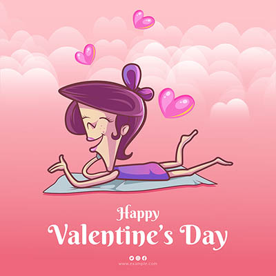 Happy valentine’s day event celebration on template banner