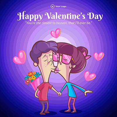 Happy valentine day celebration with template banner (17) small