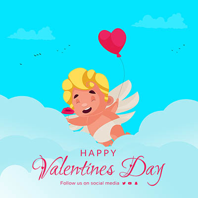 Template banner of happy valentines day celebration (28) small