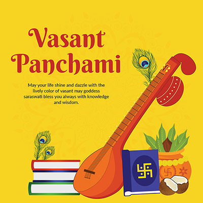 Template design for a happy vasant panchami festival