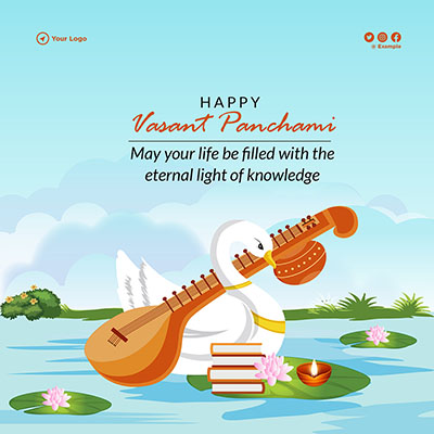 Template design for happy vasant panchami