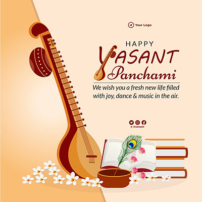 Template design for the happy vasant panchami festival