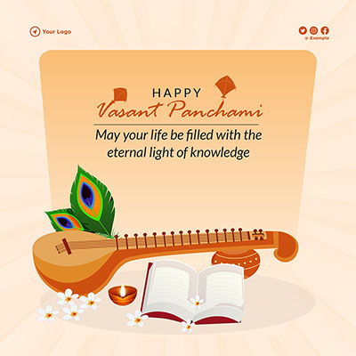 Template design of happy vasant panchami festival