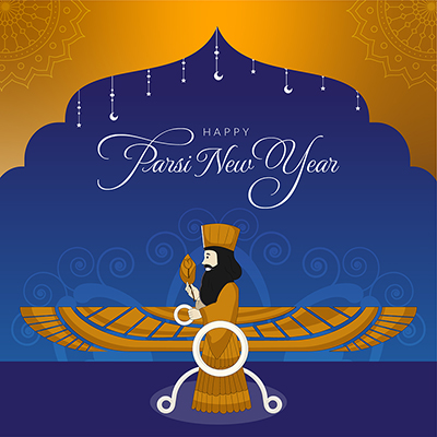 Happy parsi new year banner design template