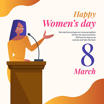Happy women’s day creative banner template