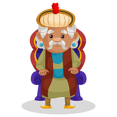 King Akbar is sitting on the throne