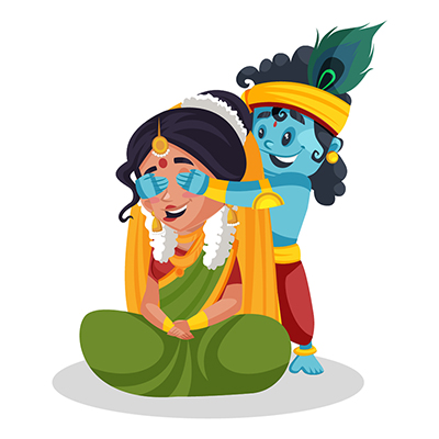 Krishna is closing his mother yashoda's eyes Krishna is closing his mother yashoda's eyes