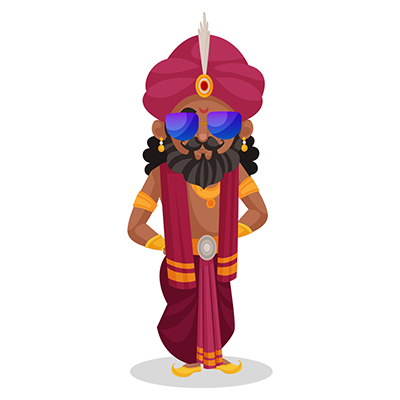 Shakuni is wearing sunglasses and standing in style