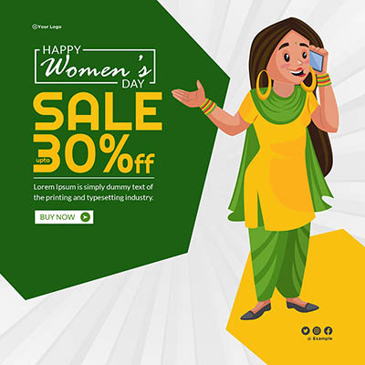 Social media template design of happy women’s day sale