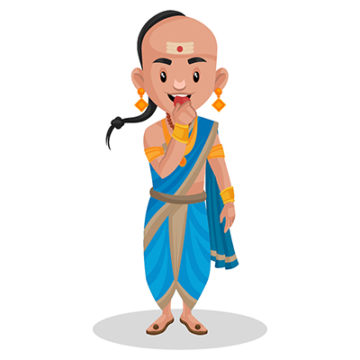 Tenali rama is eating fruit