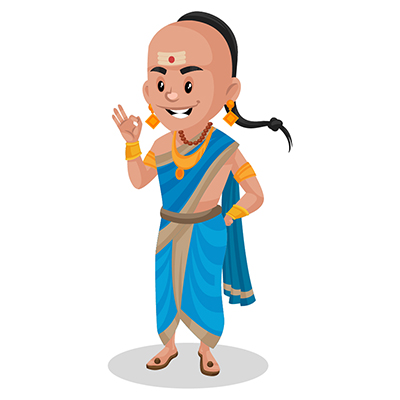 Tenali rama is happy and showing okay sign