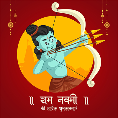 Banner template for ram navami in hindi text