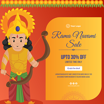 Banner template of rama navami sale
