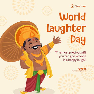 Banner template of world laughter day