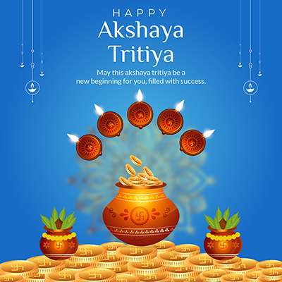 Banner template with happy akshaya tritiya wishes