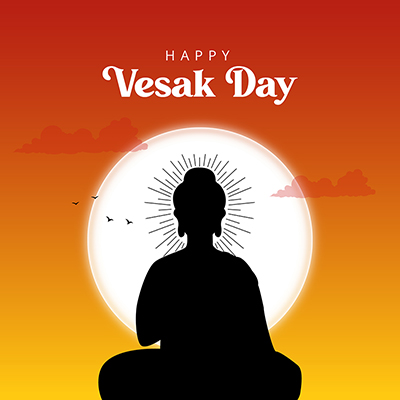Banner template with the happy vesak day