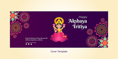 Cover design of happy akshaya tritiya template