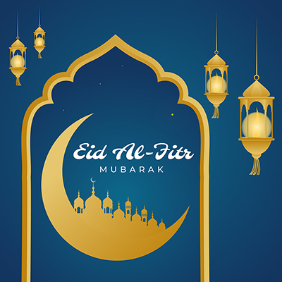Eid al-fitr mubarak with template banner design